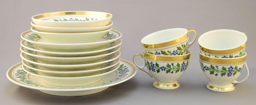 Partial French Porcelain Tea Service, 8" diameter. (1 of 3)