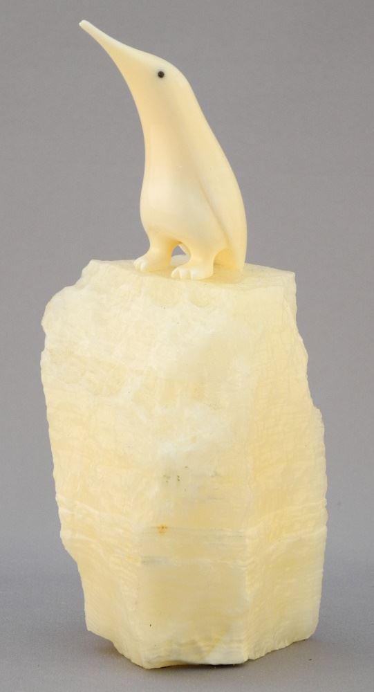 Antique Bone & Honey Onyx Carvings Signed R.(Robert) Dow-Reid 8239 Canada, 6 3/8" High.: Antique Bone & Honey Onyx Carvings Signed R.(Robert) Dow-Reid 8239 Canada, 6 3/8" High.