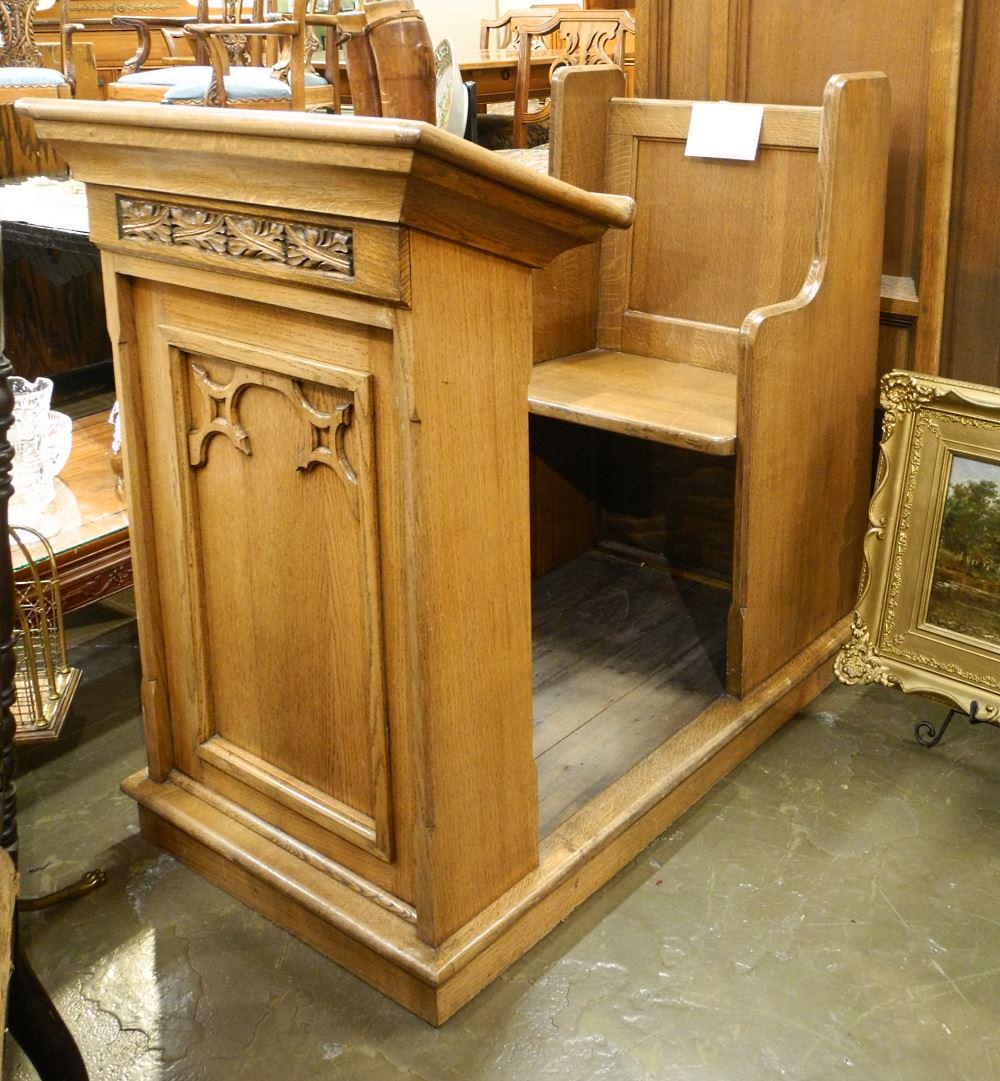 Oak Clergy Stall, 44" x 30" x 51".: Oak Clergy Stall, 44" x 30" x 51".
