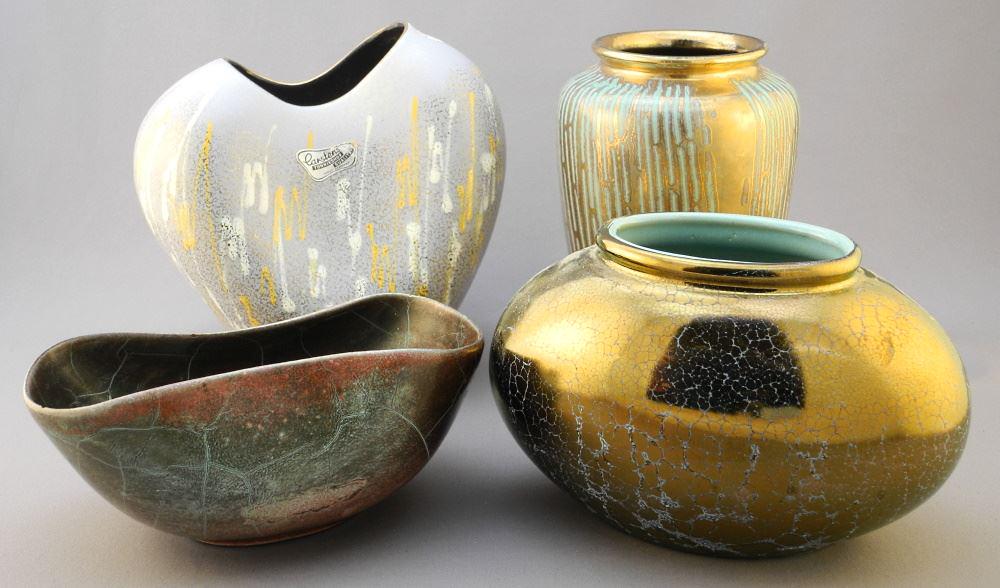 4 West German Studio Pottery Vase, 7" High. (1 of 3)