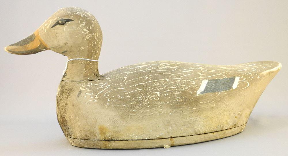 Working Decoy Carved by Floyd Dennise 1920, 16 1/2" length. (1 of 2)