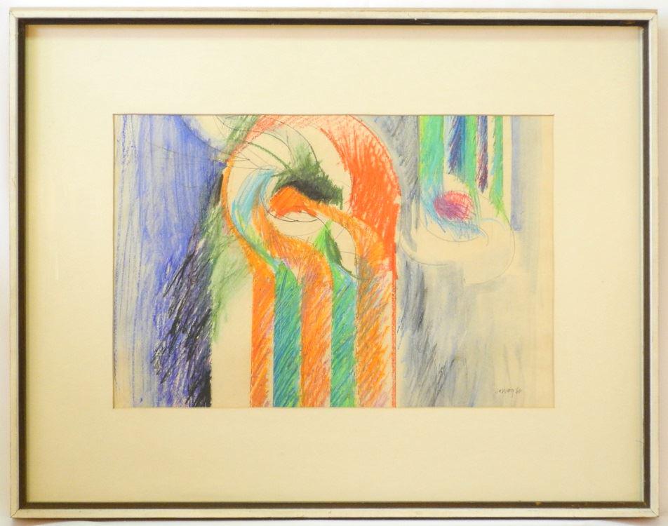 Pastel signed (Don) Harvey '66, 12 1/2" x 19", "Opus 125".: Pastel signed (Don) Harvey '66, 12 1/2" x 19", "Opus 125".