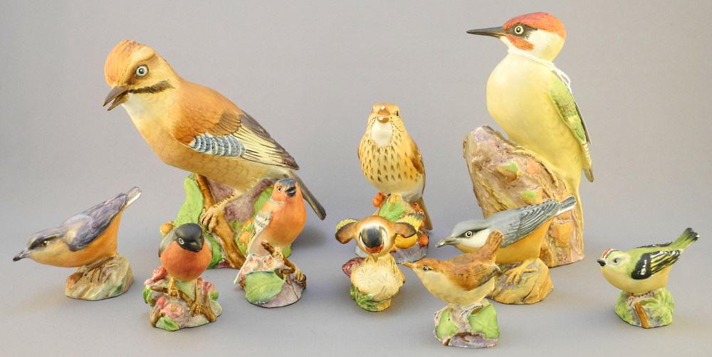 10 Royal Worcester Bird Figurines, Tallest 7". (1 of 4)