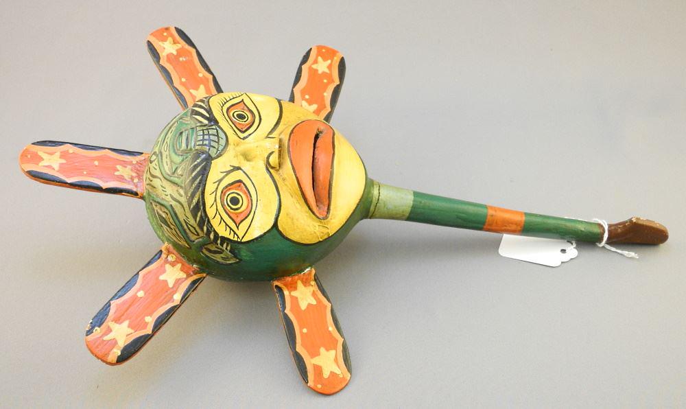 Northwest Coast-Style Rattle "Sun" Design, 14 1/2" Length. (1 of 1)