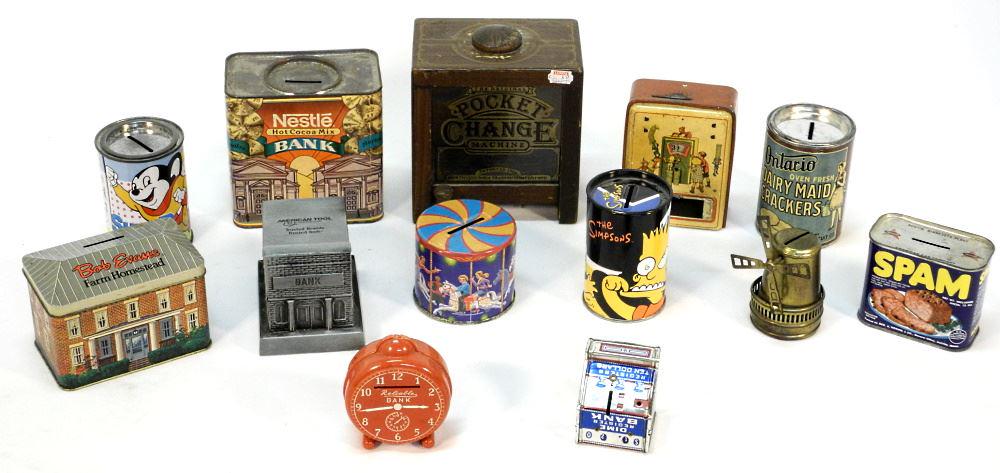 Collection of 13 Novelty Coin Banks, 6 1/4" High. (1 of 2)