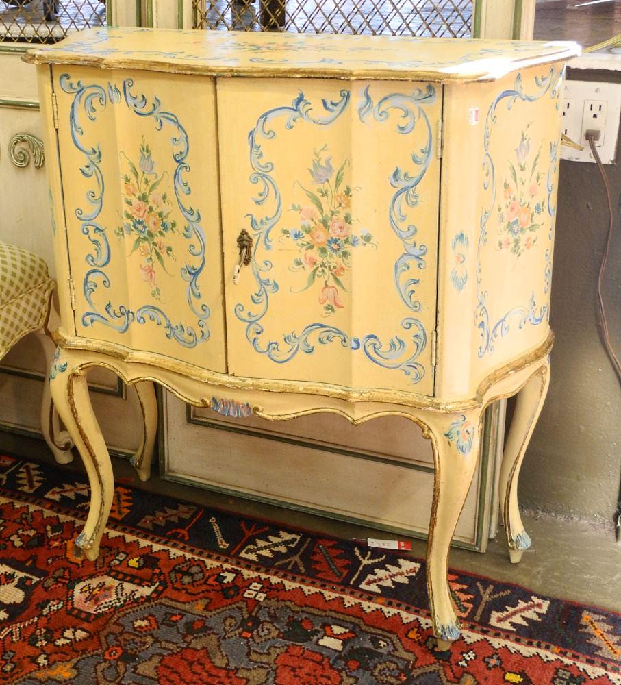 Paint Decorated Louis XV Side Cabinet. (1 of 4)