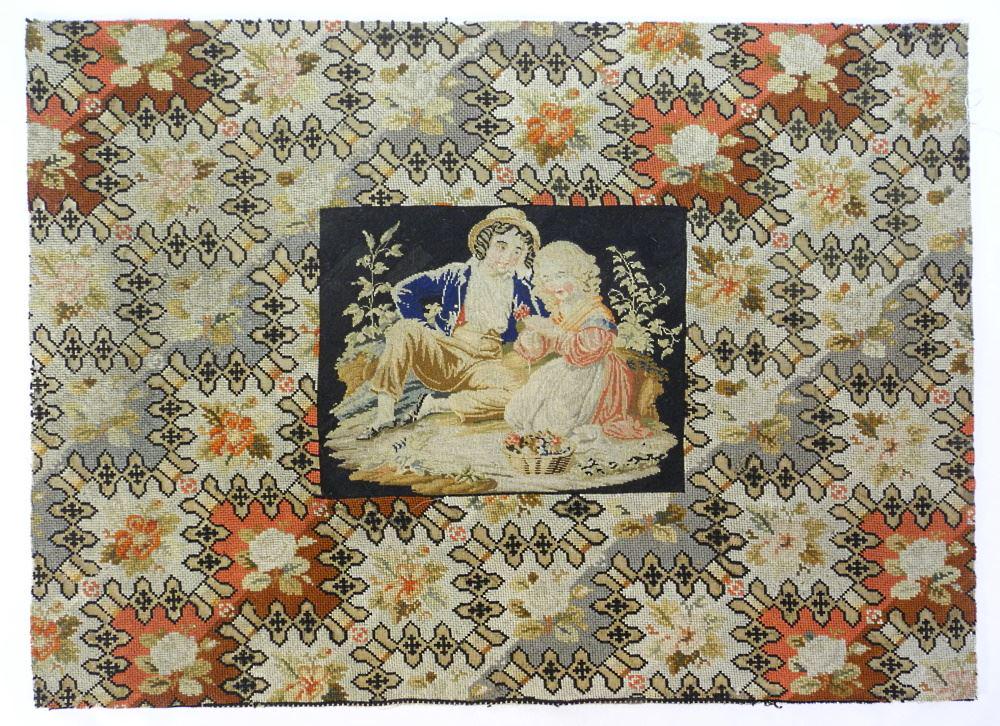 Needlework Sampler Petit Point & Berlin Work Embroidery, 29" x 21". (1 of 1)