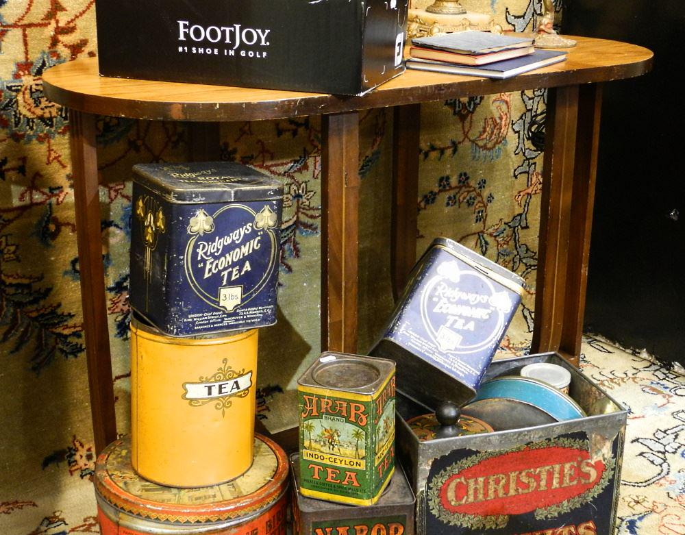 Canadian Oval Art Deco Walnut Console Table, 40" Wide. (1 of 2)
