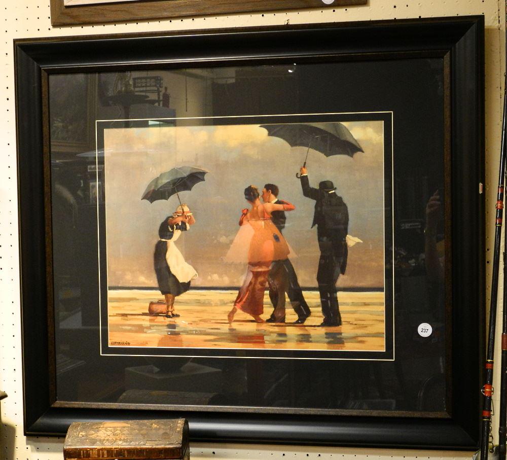 Colour Print After Jack Vettriano, 18 1/2" x 23 1/4", "The Singing Butler".: Colour Print After Jack Vettriano, 18 1/2" x 23 1/4", "The Singing Butler".