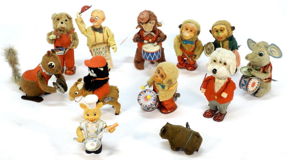 Collection of 13 Wind-Up Clock Work Windup Toys (Most Working).: Collection of 13 Wind-Up Clock Work Windup Toys (Most Working).