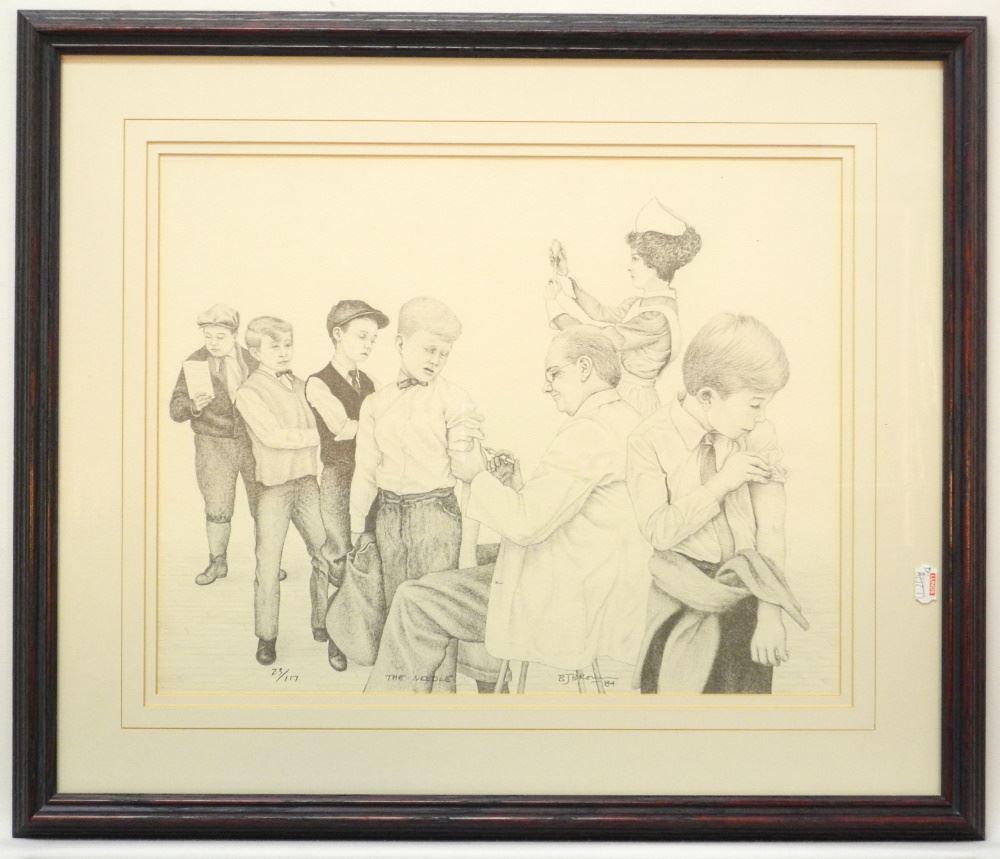Lithograph Signed B.J. Brown '84, 12" x 15 1/4", "The Needle" #23/117. (1 of 2)