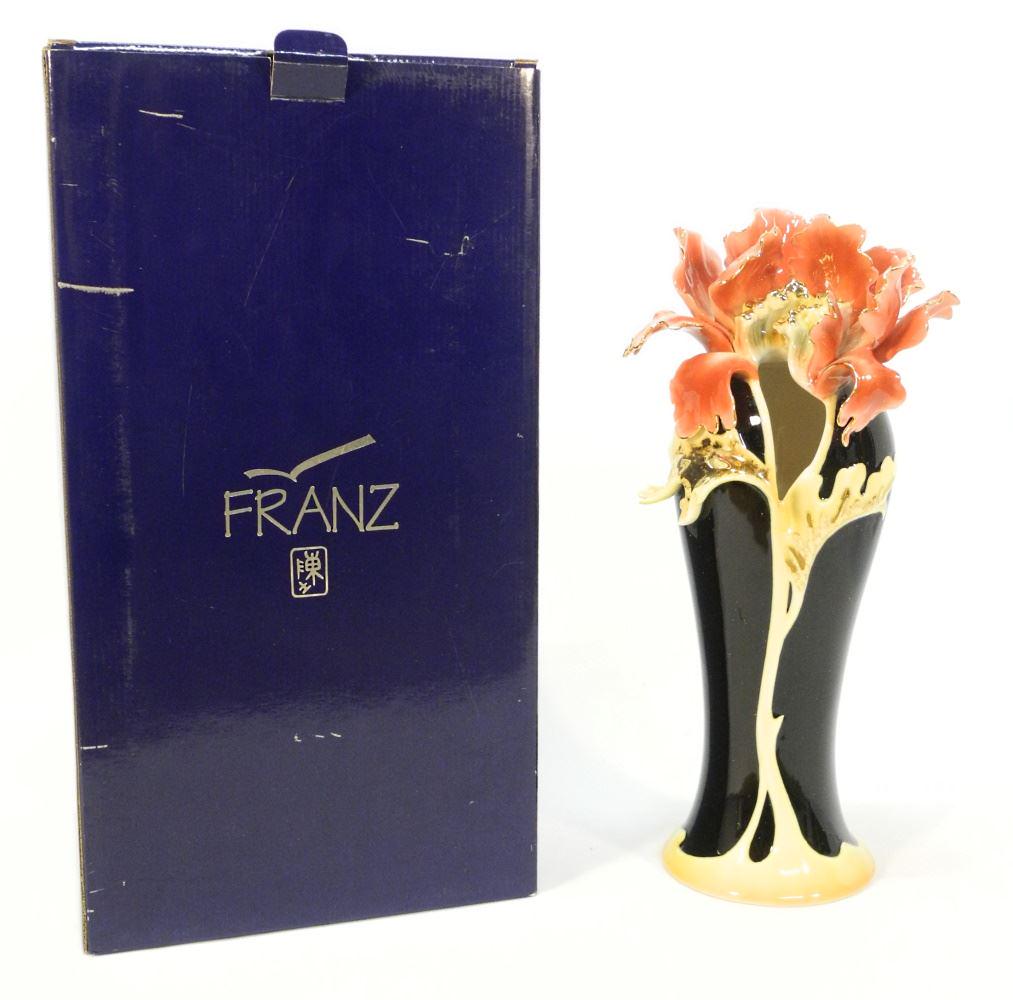 Franz Peony Flower Design Vase with Original Box, Design: Chung Yu Yin, 16 3/4" High. (1 of 4)