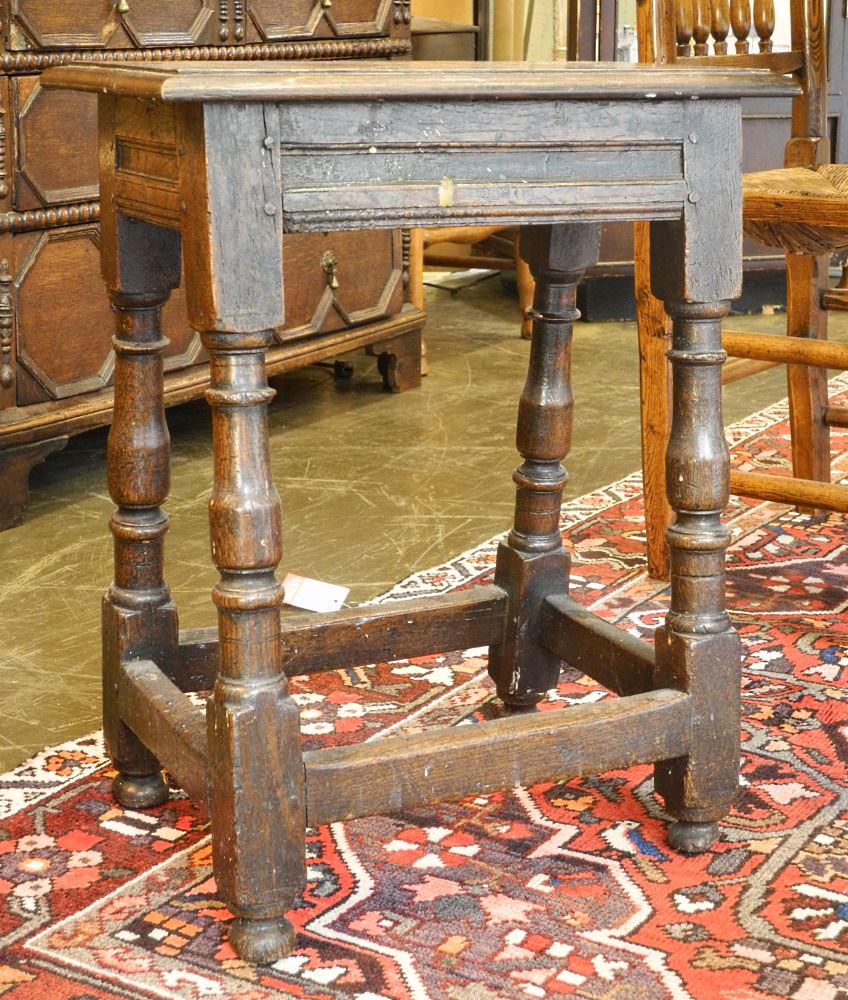 17th Century Oak Joint Stool, 23 3/4" High (1 of 3)