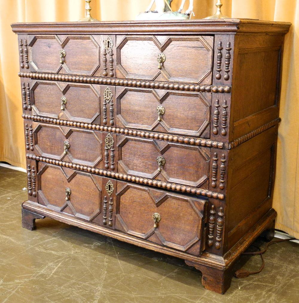 William & Mary Oak Chest of Drawers, 38 3/4 x 41 3/4 x 23 1/2" (1 of 7)