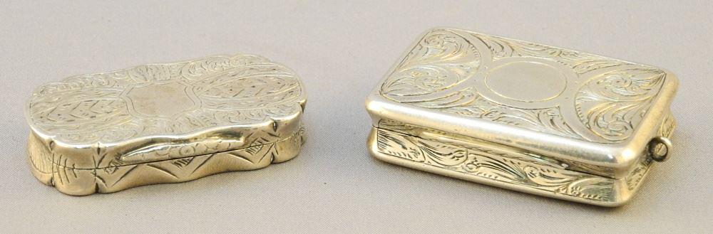 Two Silver Vinaigrettes, Largest 1 5/8". (1 of 3)