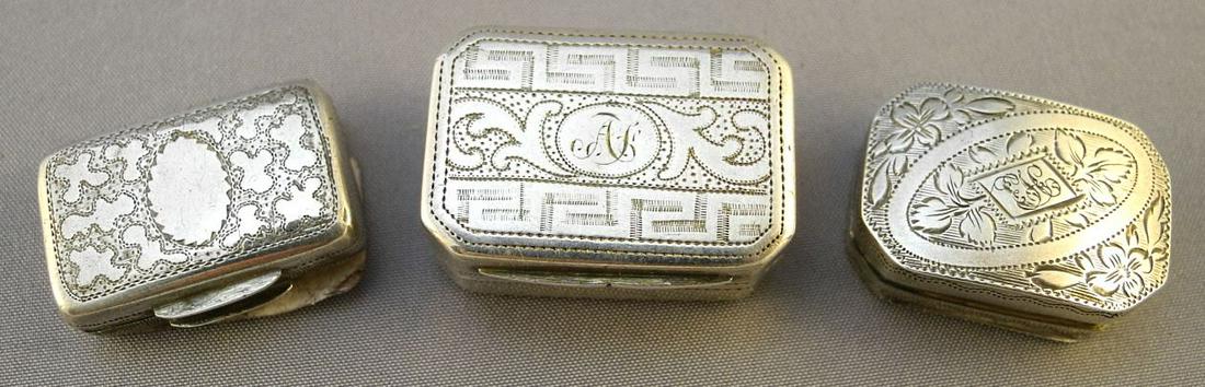 Collection of 3 Small Vinaigrettes, largest 1". (1 of 3)