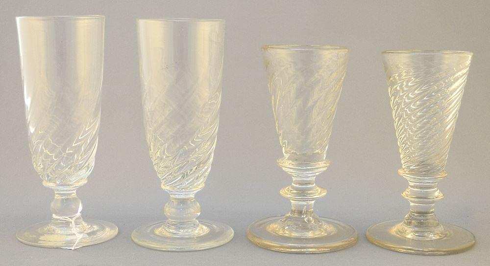 12 Various Wrythen Ale Glasses, 4 7/8 - 6 1/2" High (1 of 3)