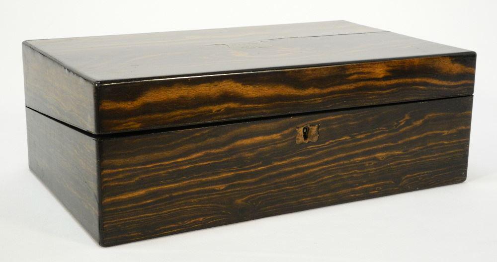 19th Century Rosewood Lap Desk, 1870 Inscription, 5 5/8" x 16" x 9 5/8". (1 of 8)