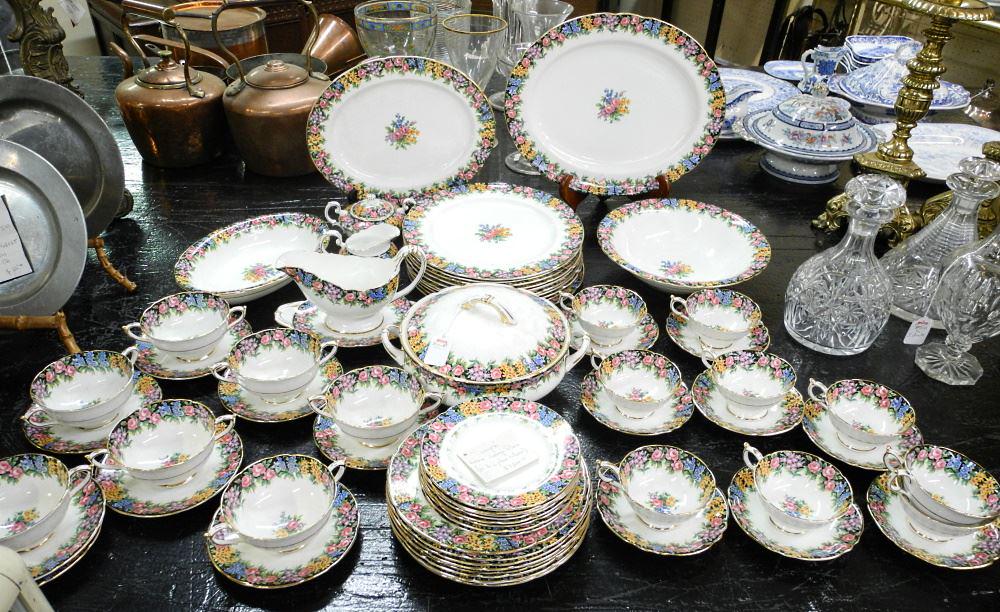 Set of Paragon "Old English Garden" Bone China Dinner Ware.: Set of Paragon "Old English Garden" Bone China Dinner Ware.
