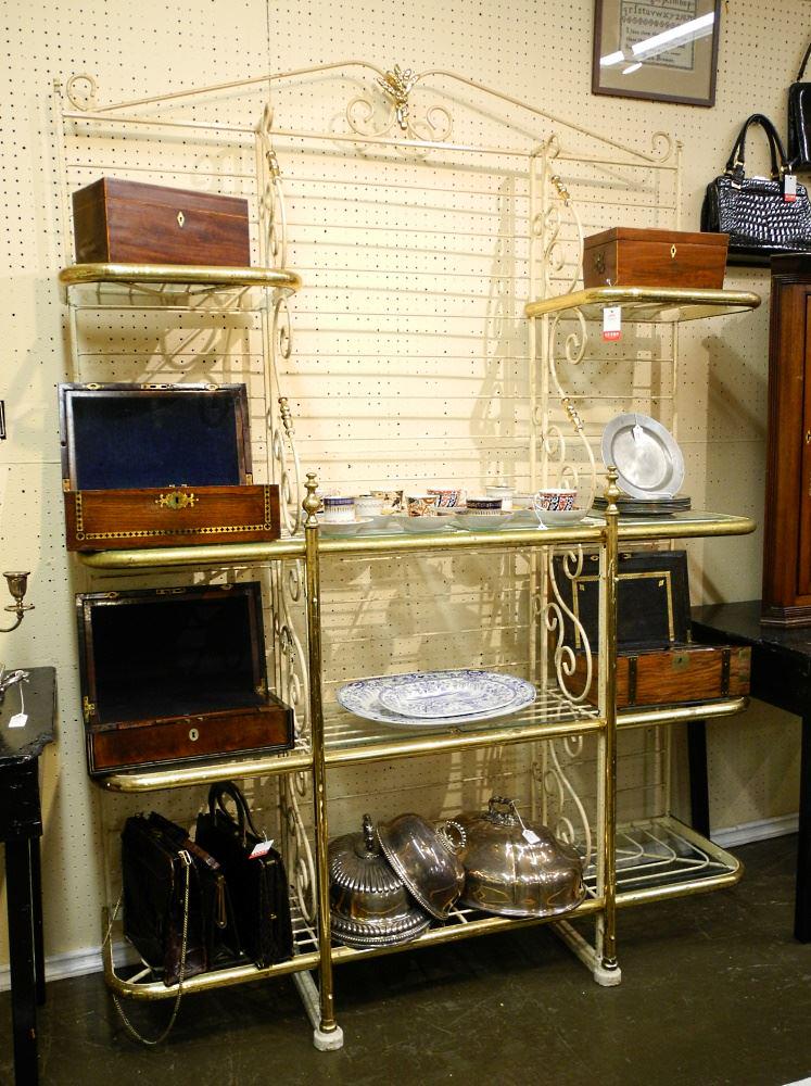 French Baker's Rack with Brass Features, 84 x 62 x 16" (1 of 1)