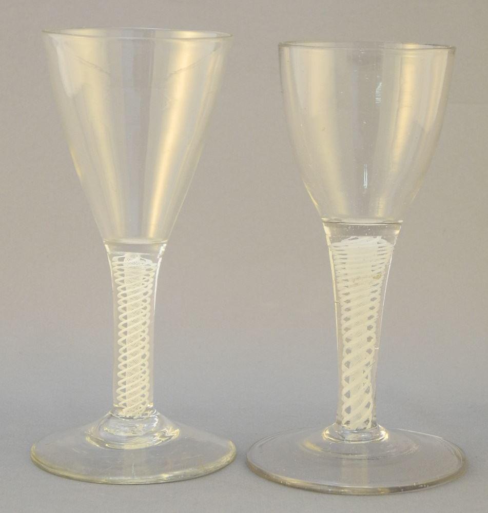 Two Georgian Twist Cordial Glasses, 5 3/8" and 5 1/4". (1 of 3)