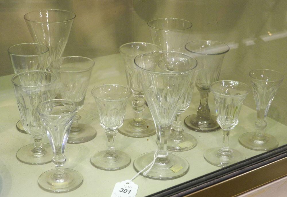 Collection of 13 Antique Crystal & Glass Stem Cups, Tallest 5 5/8" (1 of 1)