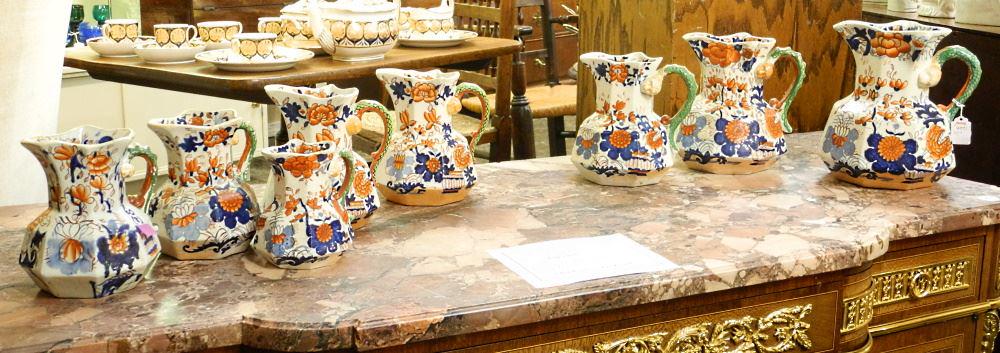 8 Mason's Ironstone Graduated Hydra Handle Pitchers, Imari Palette, 5 1/4 - 9 5/8" (1 of 4)