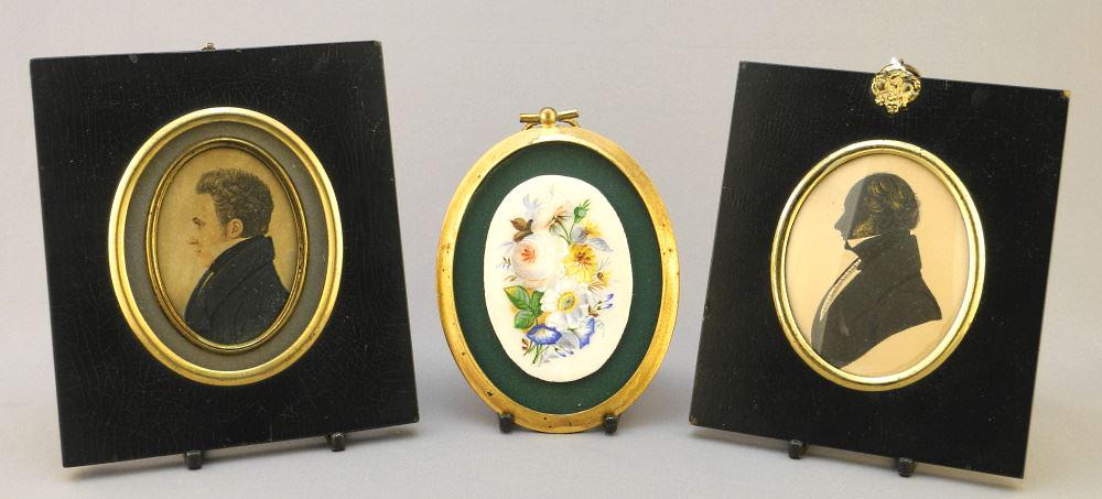 5 Various Silhouettes/ Portrait & Botanical Miniatures, 2 5/8 - 3 3/8" High (1 of 2)