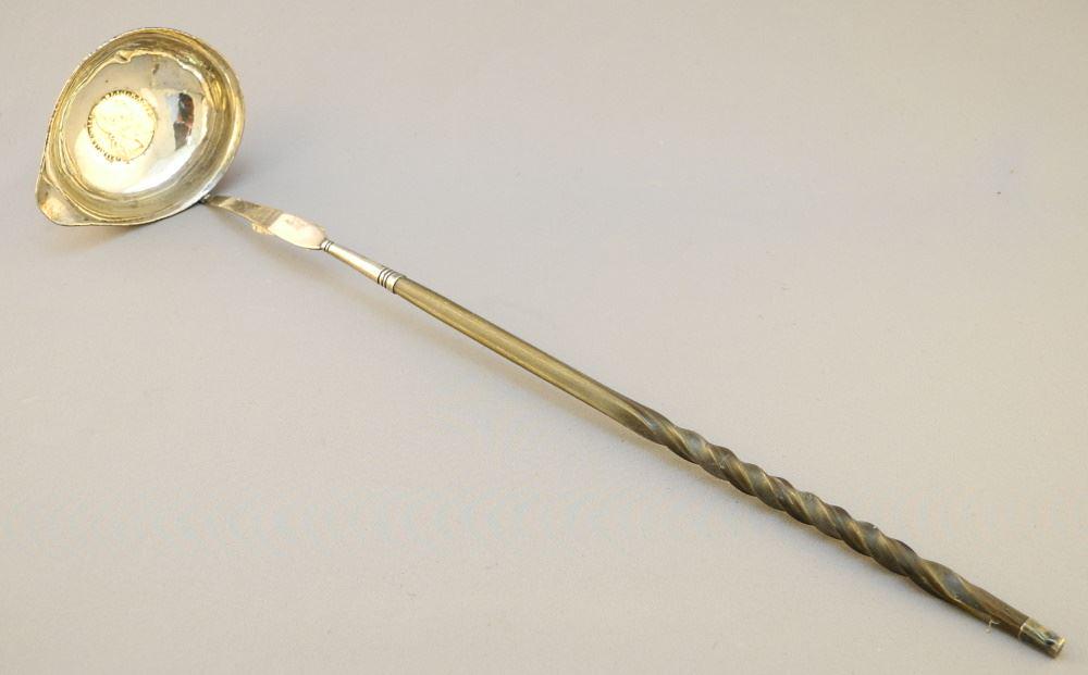 Unmarked Silver Georgian Toddy Ladle with Baleen Handle, 13 1/2" Long (1 of 4)