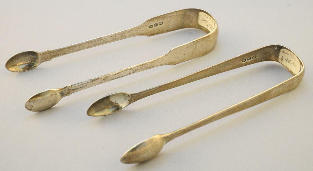 Two Pair of Georgian Silver Sugar Tongs, 5 7/8". (1 of 6)