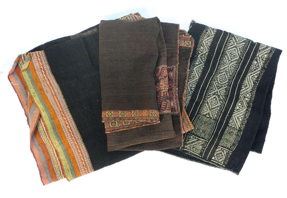 3 Bolivian Textile Works, Largest 47" x 36".: 3 Bolivian Textile Works, Largest 47" x 36".