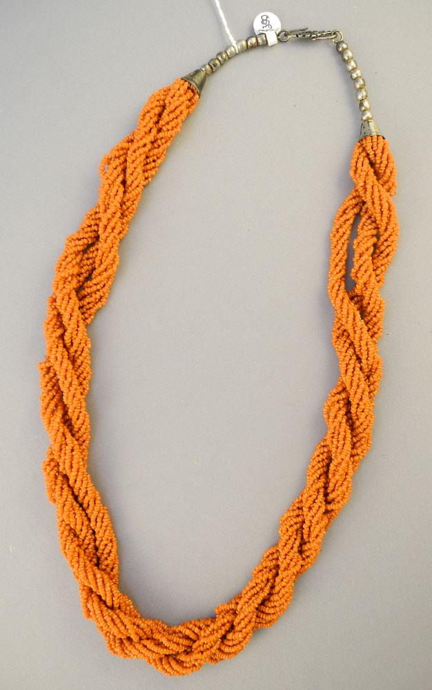 Triple Strand Coral Beaded Necklace, 25 1/2" Length. (1 of 1)