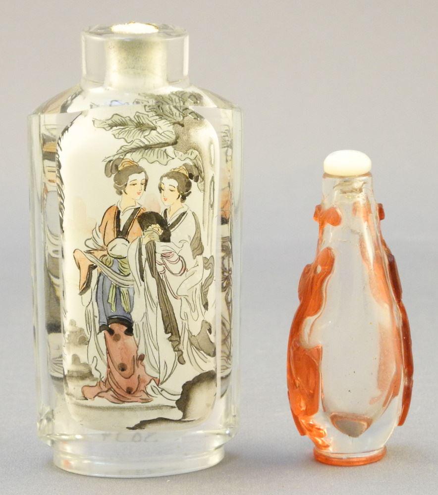 Pair of Chinese Snuff Bottles, 3 1/2" High. (1 of 2)