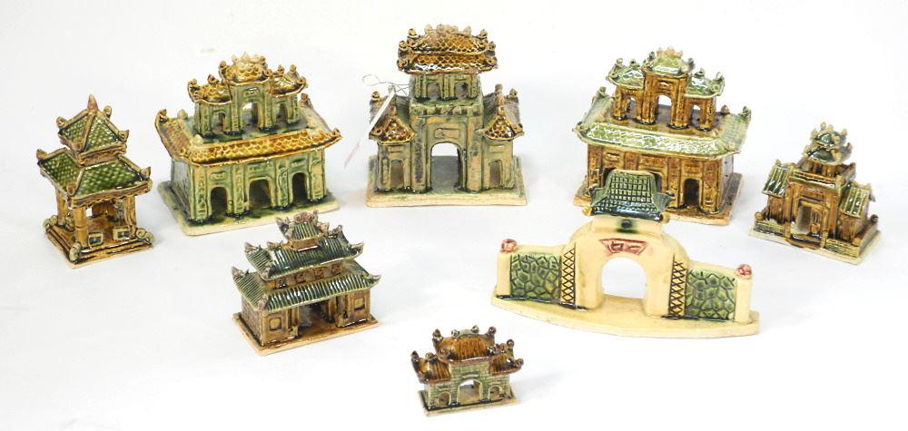 Collection of Chines Ceramic Buildings.: Collection of Chines Ceramic Buildings.
