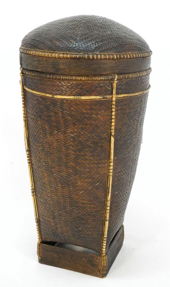 Chinese Hand Woven Basket, 19 1/4" High. (1 of 2)