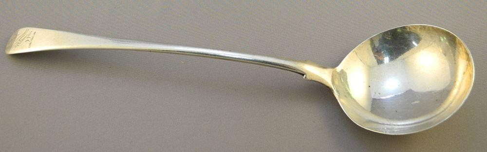 Hallmarked Georgian Silver Serving Spoon, 10 1/2". (1 of 3)