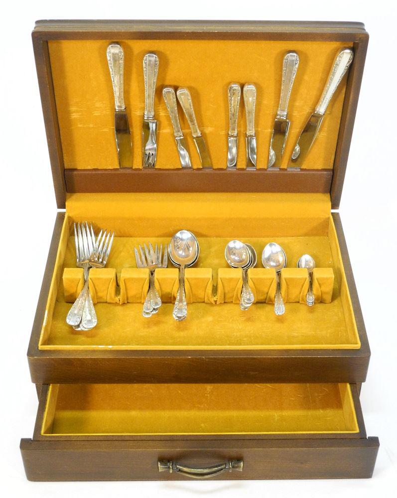 31 Piece Birks"Rose Bower" Sterling Silver Flatware in Cantee, (1 of 5)