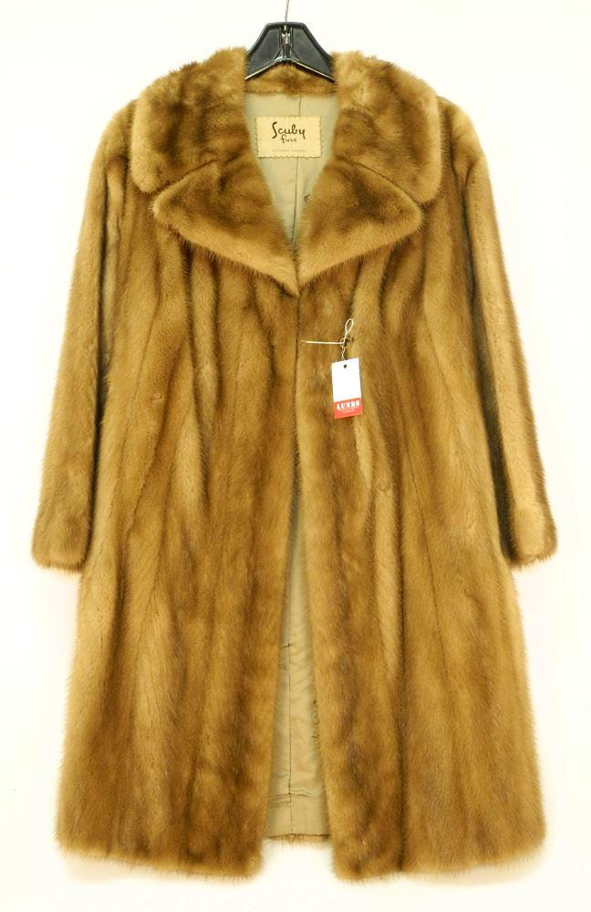 Scuby Furs Mink Coat, Brown Full Length.: Scuby Furs Mink Coat, Brown Full Length.