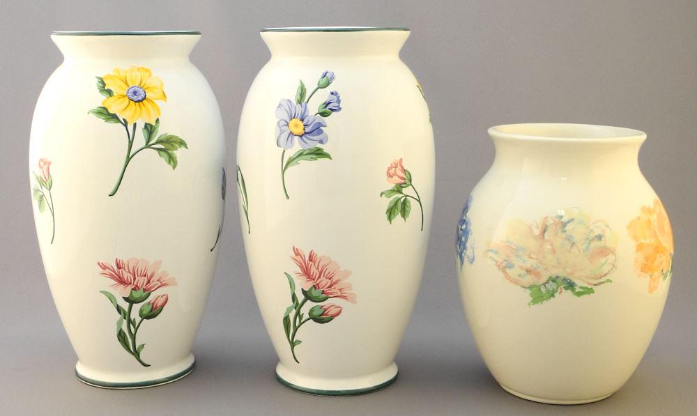3 Tiffany & Co. Ceramic Vases, Tallest 9". (1 of 5)