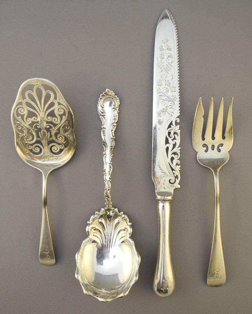 4 Sterling Silver Serving Pieces. (1 of 2)