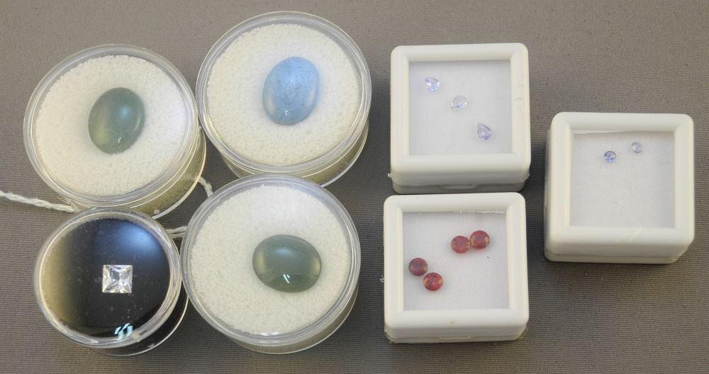 Lot of 7 Various Gemstones: Ruby/ Tanzanite/ Jadeite & Cubic Zirconia. (1 of 1)