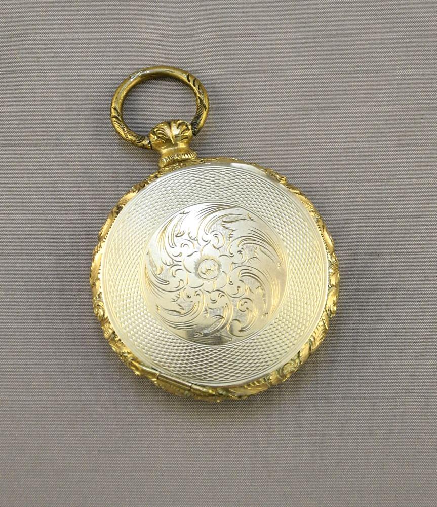 Gold Plated Mourning Locket, 1 3/4" diameter.: Gold Plated Mourning Locket, 1 3/4" diameter.