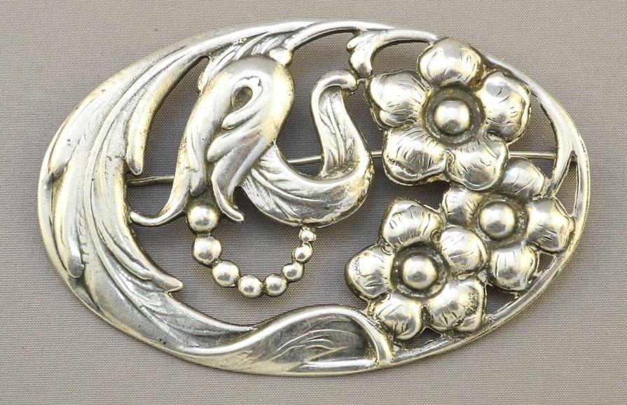 Sterling Silver Brooch Signed (Carl Poul) Petersen, 3" Wide, 29.26 Grams (1 of 2)