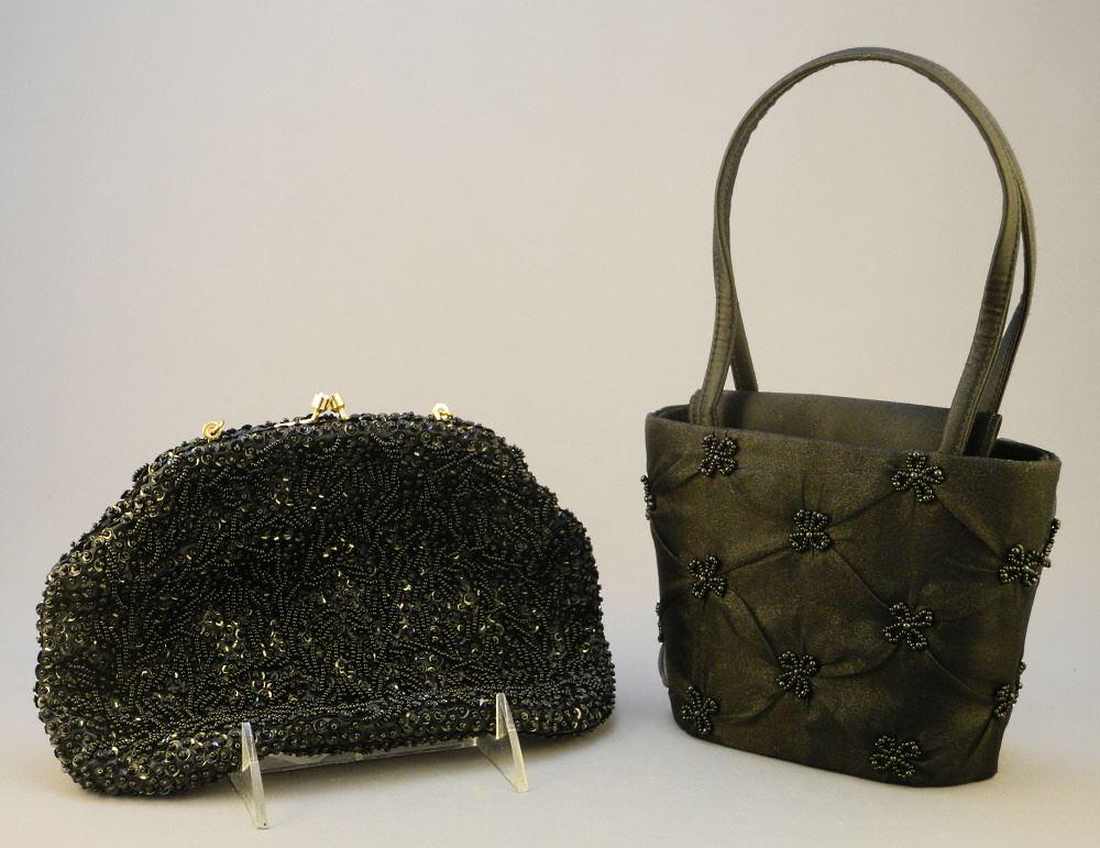 2 Vintage Black Beaded Purses. (1 of 1)