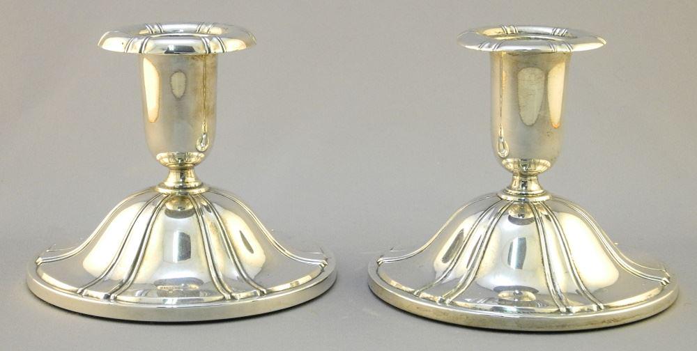 Pair of Norwegian Silver Candlesticks, 3 3/4". (1 of 7)