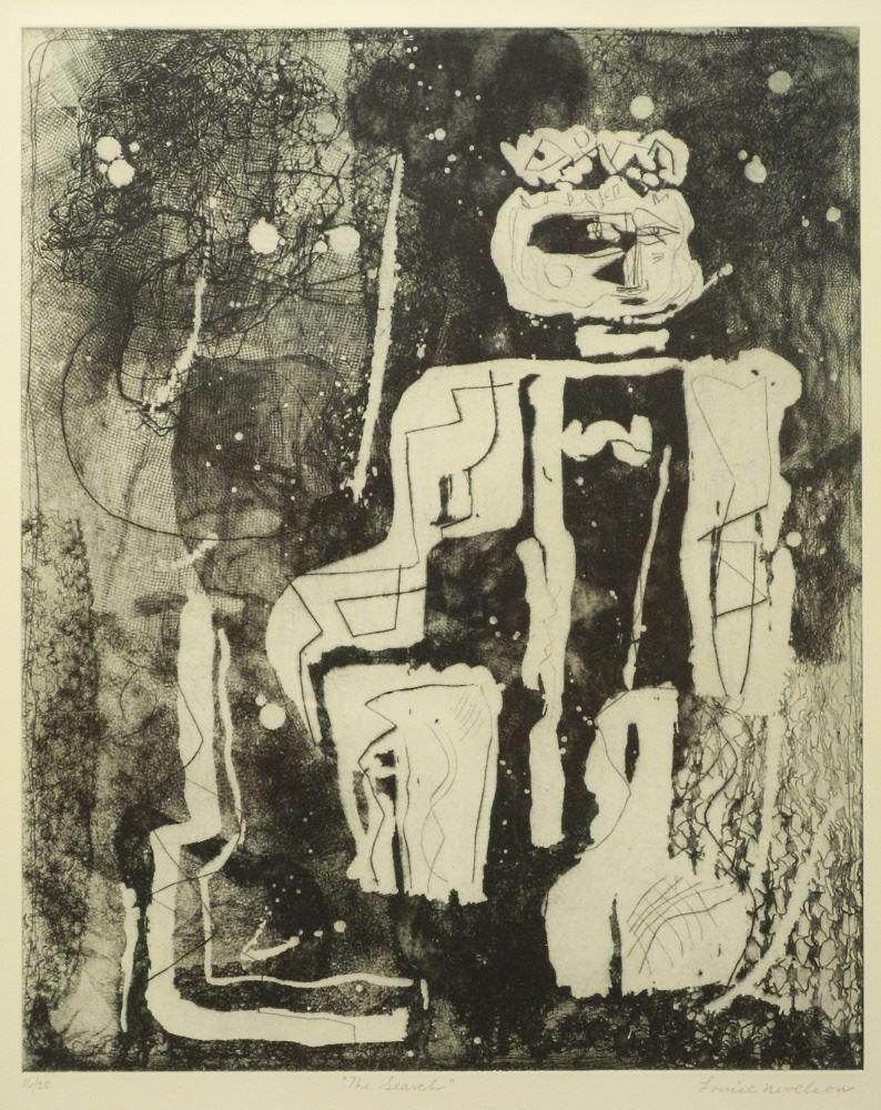 Etching & Aquatint Signed Louise Nevelson, 23 3/4" x 18 3/4", "The Search", #16/20. (1 of 8)