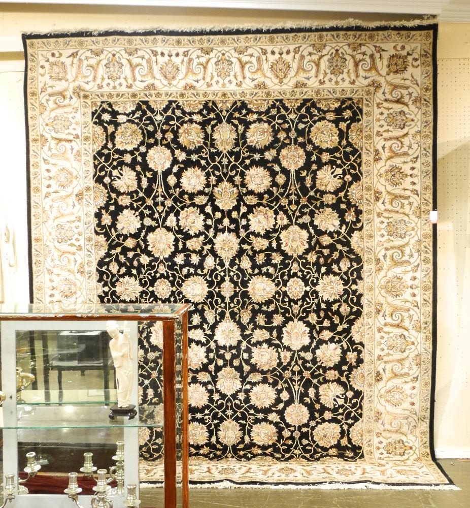 Hand Knotted Wool & Silk Blend Tabriz Carpet, Approximately 10'2" x 7'10". (1 of 6)