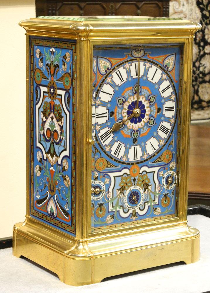 19th Century French Quarter Chiming Mantel Clock, 16" x 10 1/4" x 9". (1 of 10)