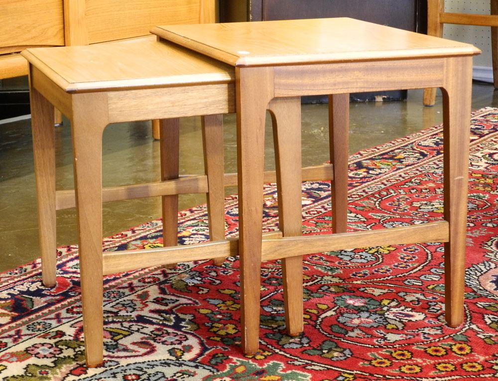 Remploy Teak Nesting Tables (2), 17"x19"x14 5/8". (1 of 4)