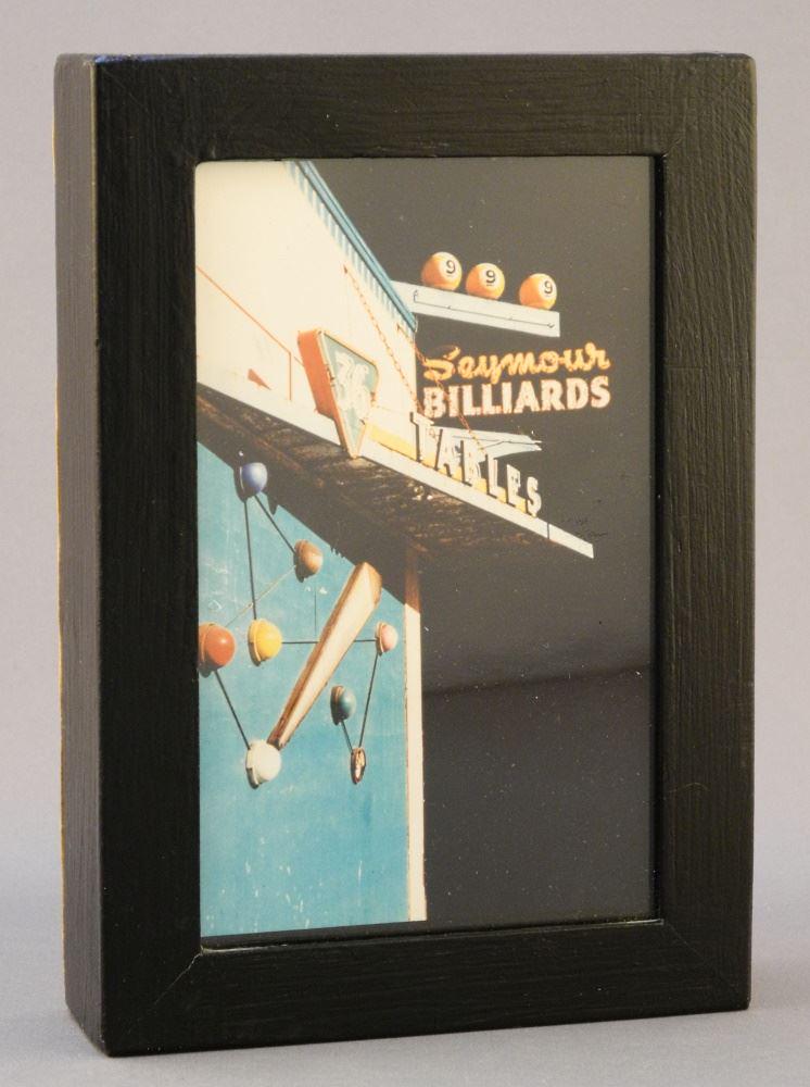 Mixed Media Signed Christian Dahlberg,"Seymour Billiards" 5 1/2" x 5 3/8". (1 of 1)